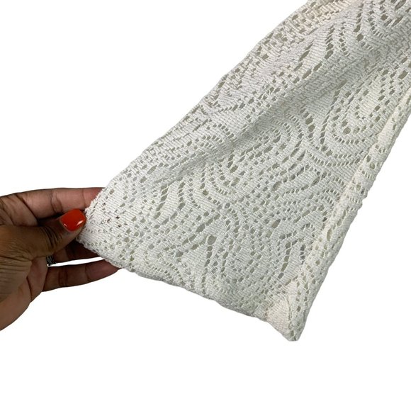 TRINA TURK Womens Size 2 White 3/4 Bell Sleeve V-Neck Crochet Knit Lined  Formal - Picture 6 of 11